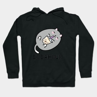 Grey Chubby Boba Cat Needs More Boba! Hoodie